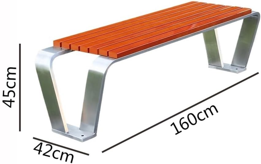WANGHAI-666 ガーデンベンチ オレンジ バックレス アウトドアベンチ